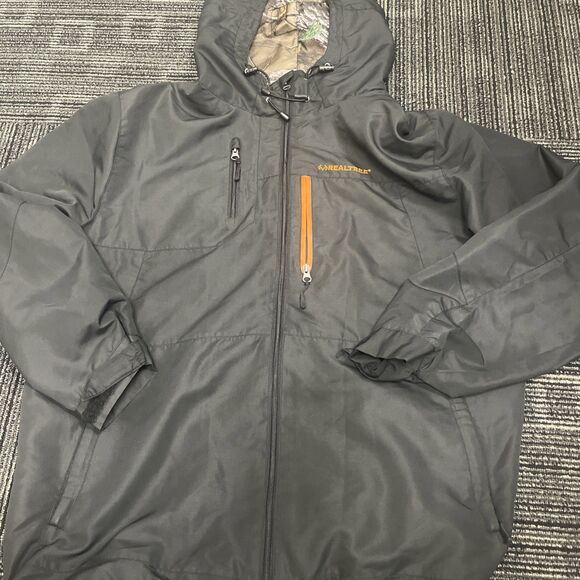 REALTREE Men’s Hunting Jacket Zipper Hoodie Camo Outdoors Wear Black Size 2XL - Picture 2 of 9